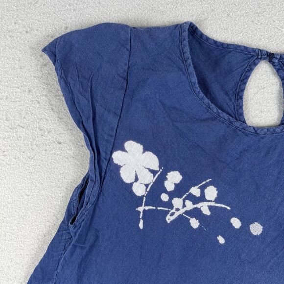 JP and Mattie Cap Sleeve Blue Floral Midi‎ Flowy A Line Dress Small - Picture 3 of 12